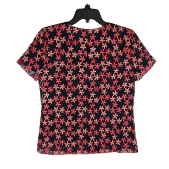{J. Crew Collection} Embroidered Floral Organza Blouse Size 0 - Picture 3 of 12
